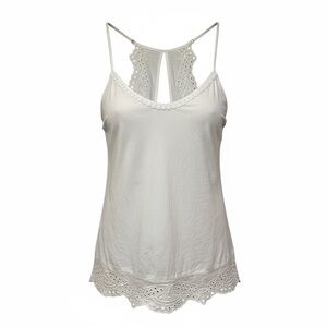 Cream Lace Trim Cami Top